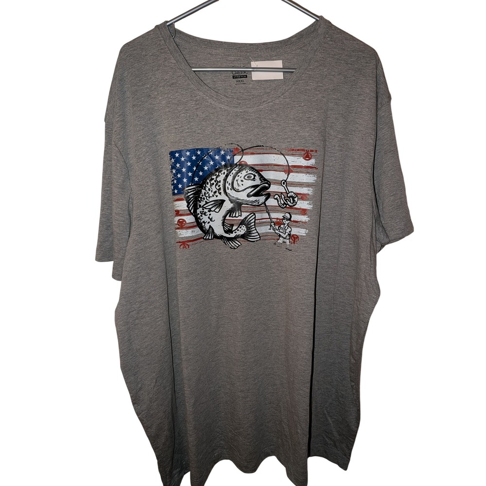 Falls Creek Mens XXXL Heather Grey‎ Stretch Crew Neck Short Sleeve T-Shirt
